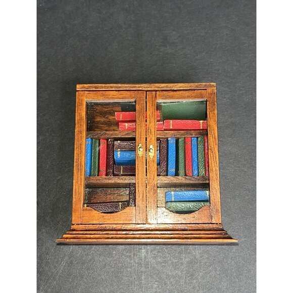 Vtg 4 Pc House of Miniatures Doll Furniture Dated Desk Dresser Bookshelf Clock - Picture 11 of 16